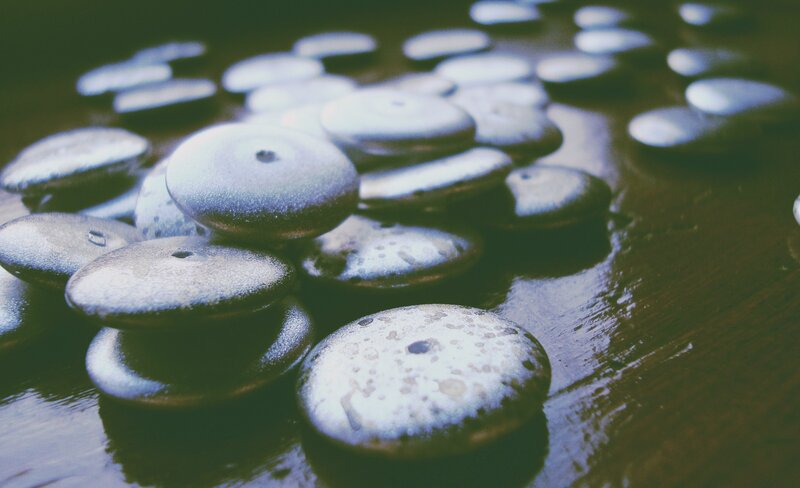 Wet Stones on Surface