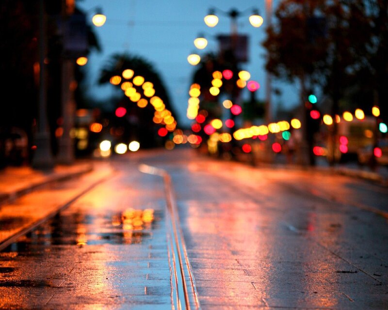 Wet Street at Dusk