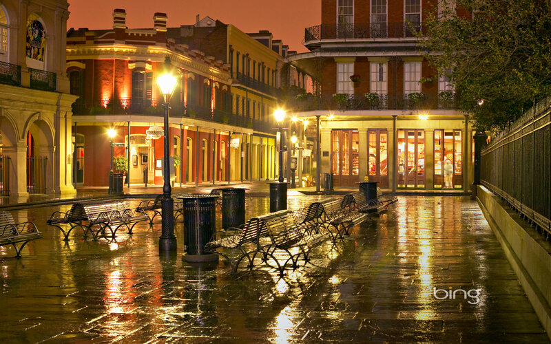Wet Street at Night — Yellow, Serene