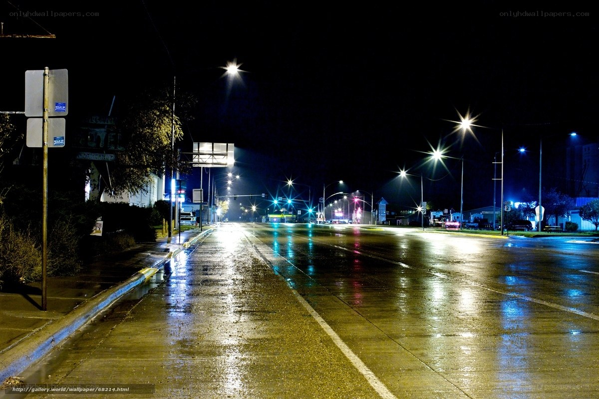 wet street at night