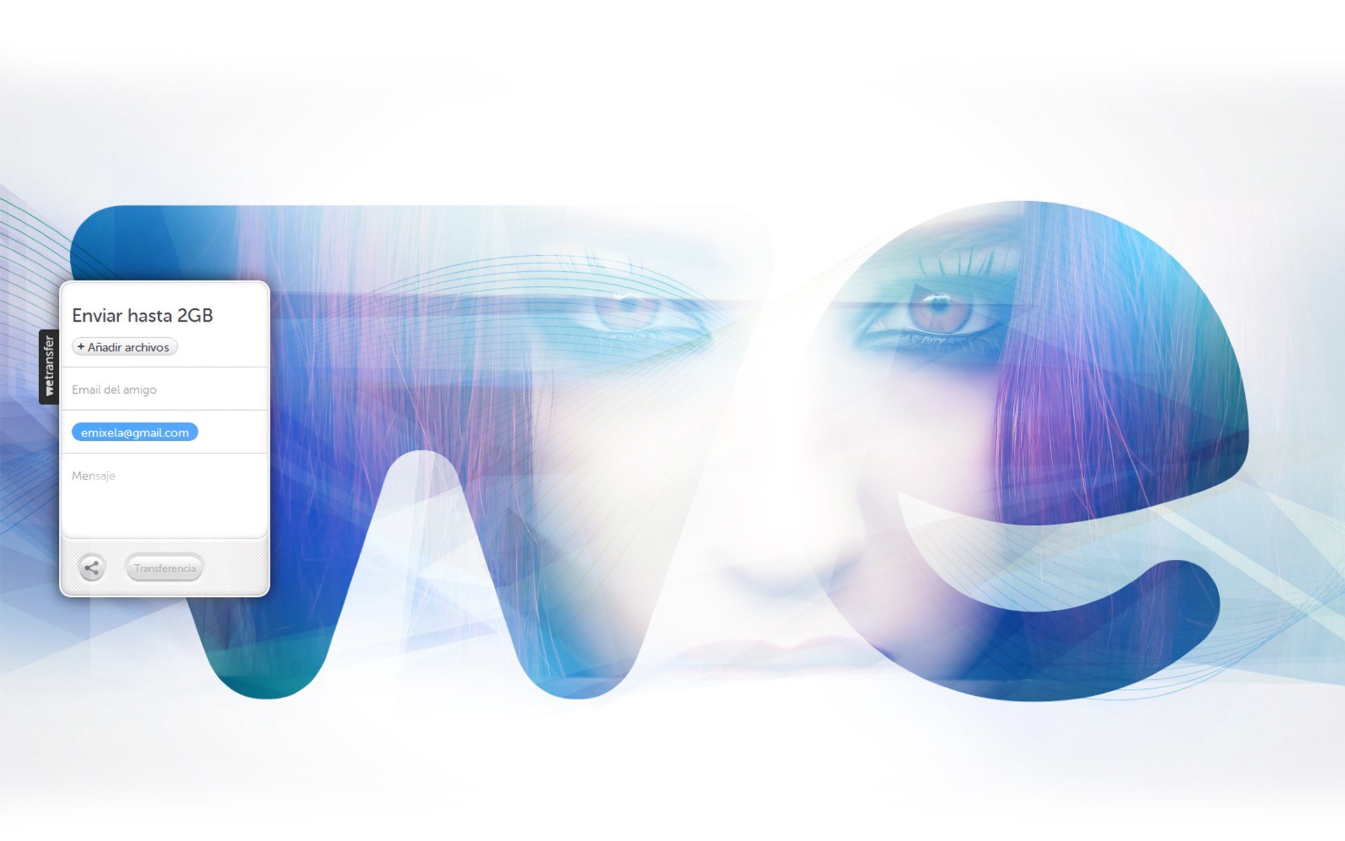 Wetransfer file upload interface