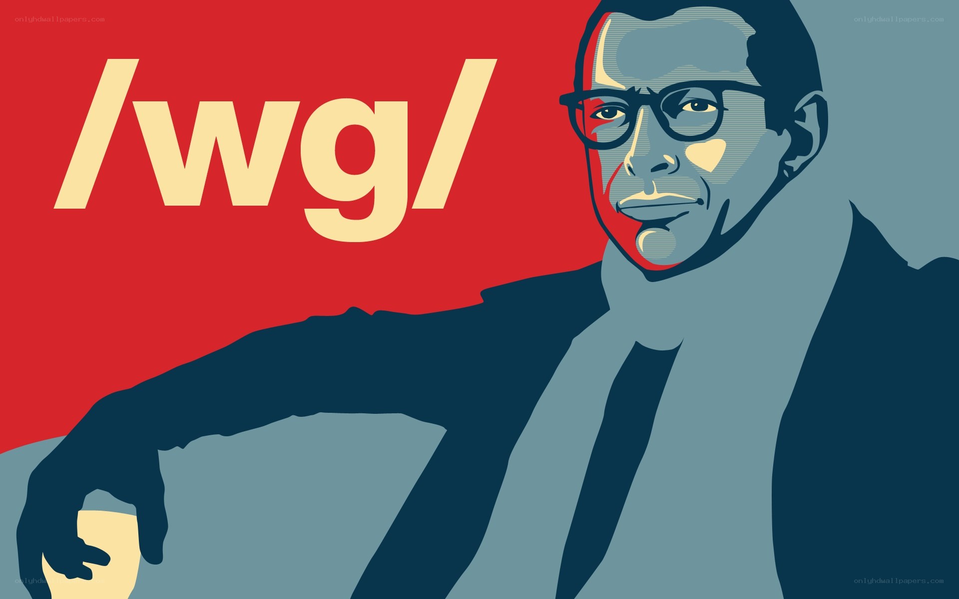 Wg logo with man illustration