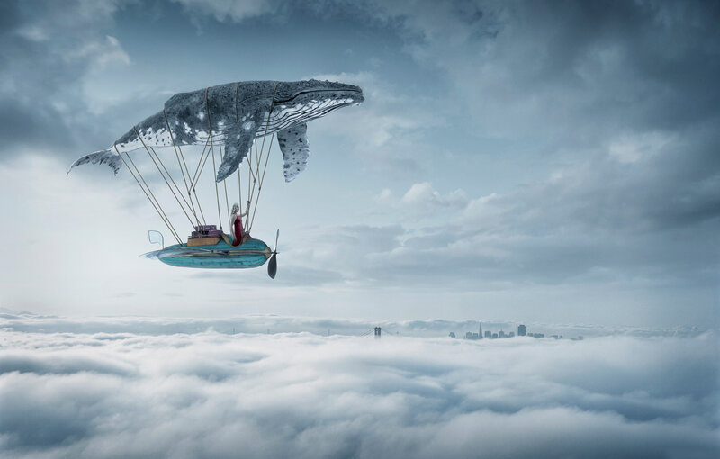 Whale Airship with Passenger