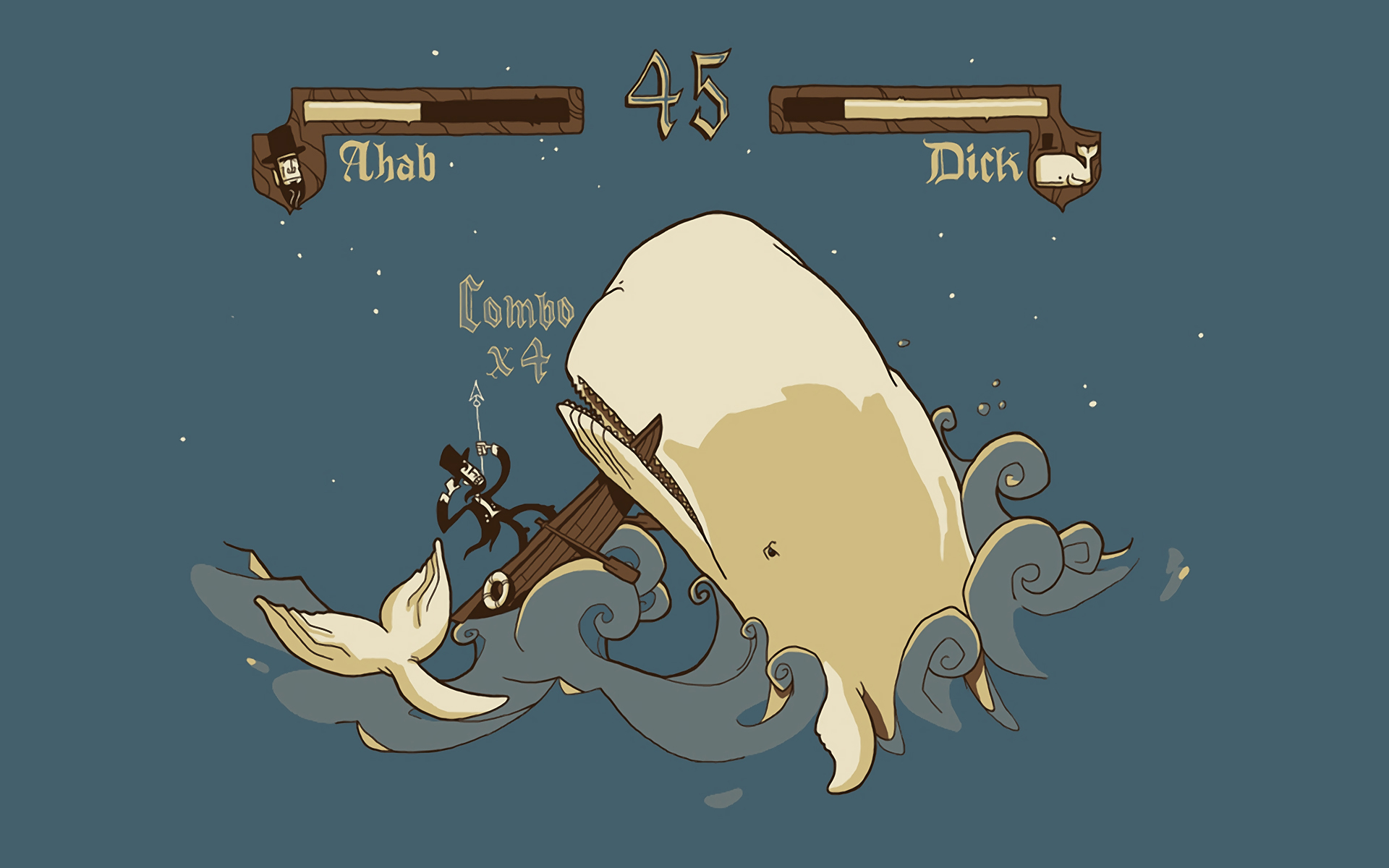 Whale battle game scene