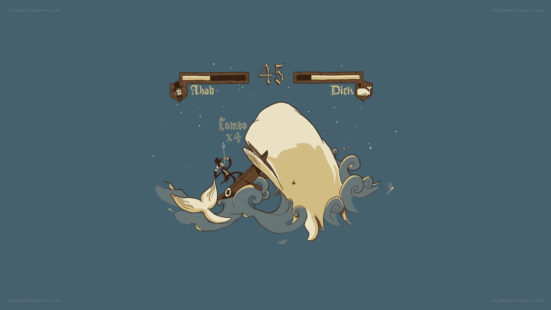 Whale battle game scene