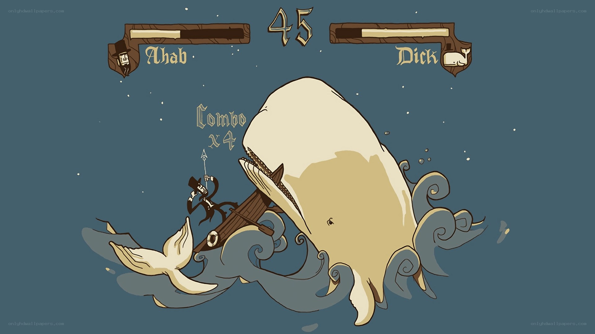 Whale battle game scene