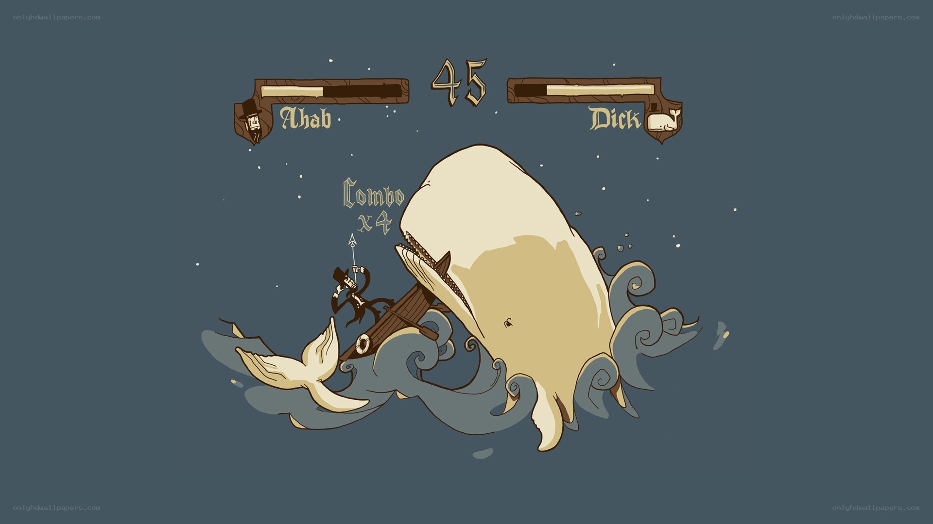 Whale battle game scene