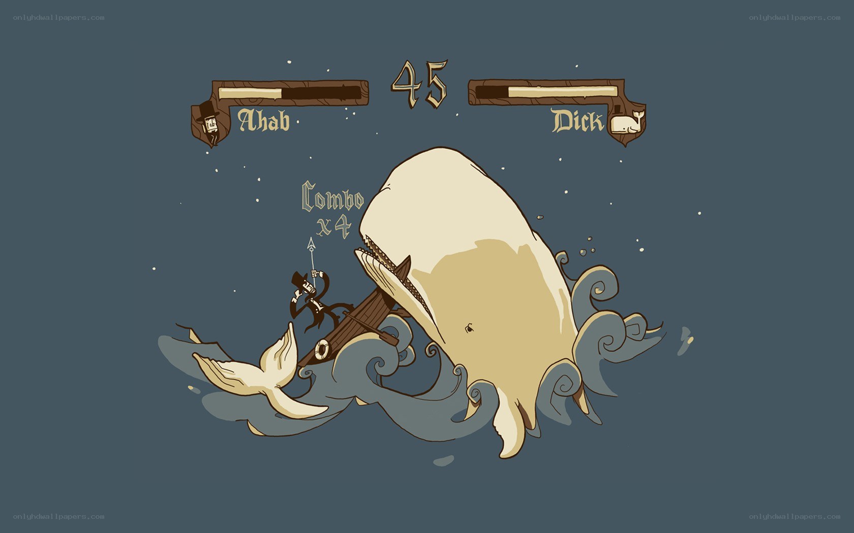 Whale battle game scene