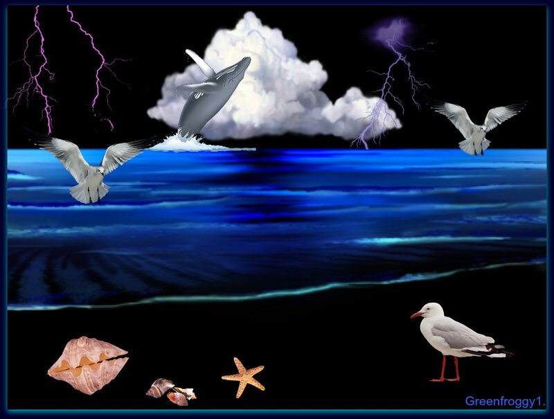 Whale Breaching Ocean — Blue, Dramatic