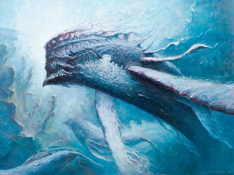Whale creature in icy waters