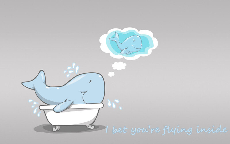 Whale in Bathtub — Blue