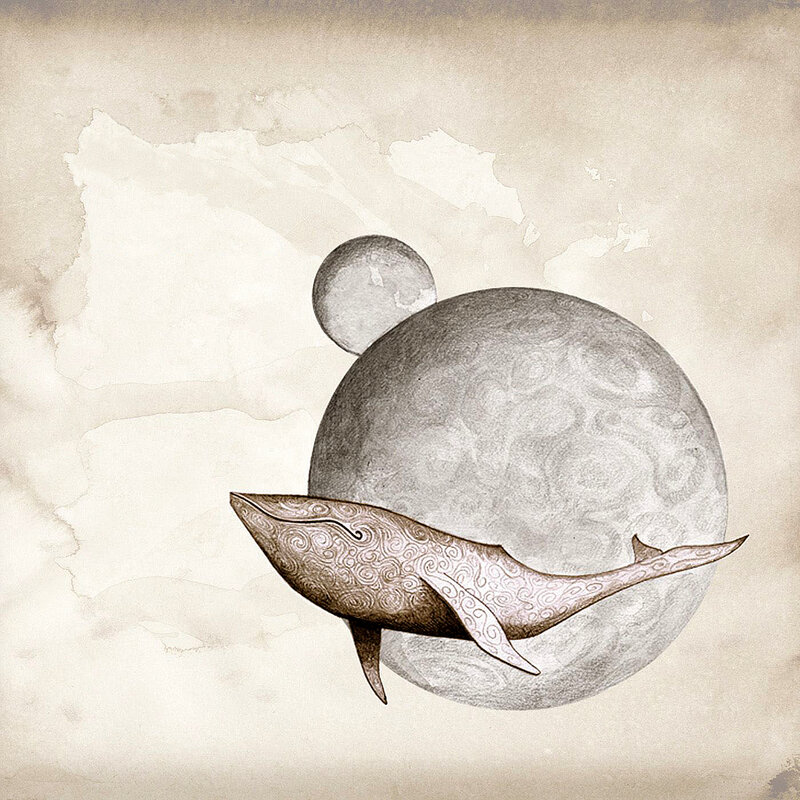 whale in celestial space