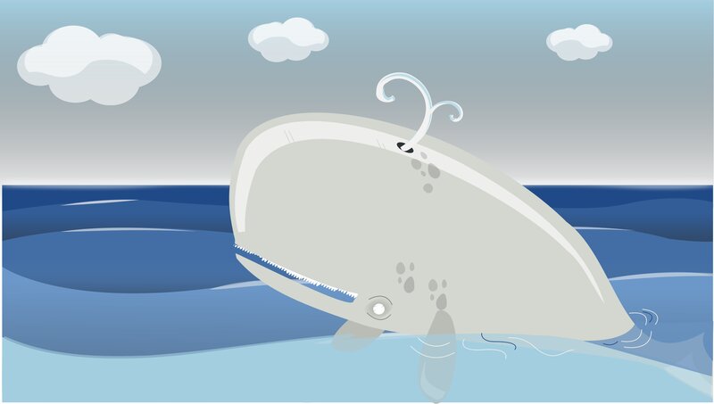 Whale in Ocean — Blue, Calm