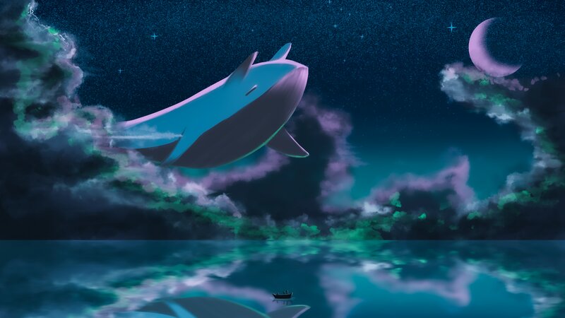 Whale in the Sky — Blue, Serene