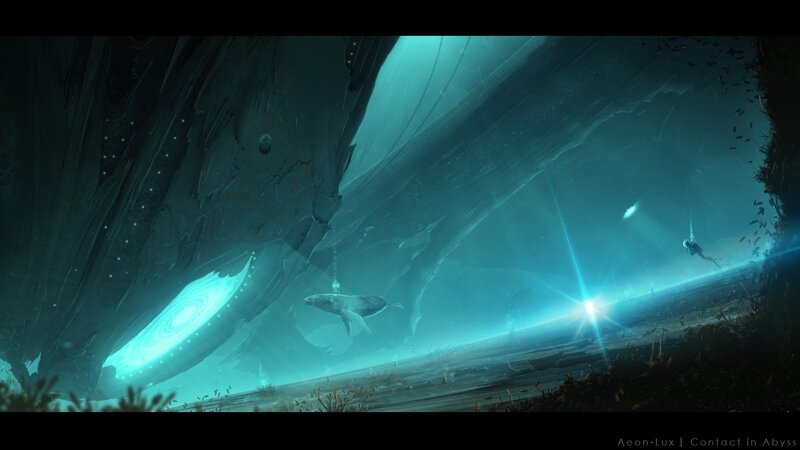 Whale in Underwater Cave — Teal