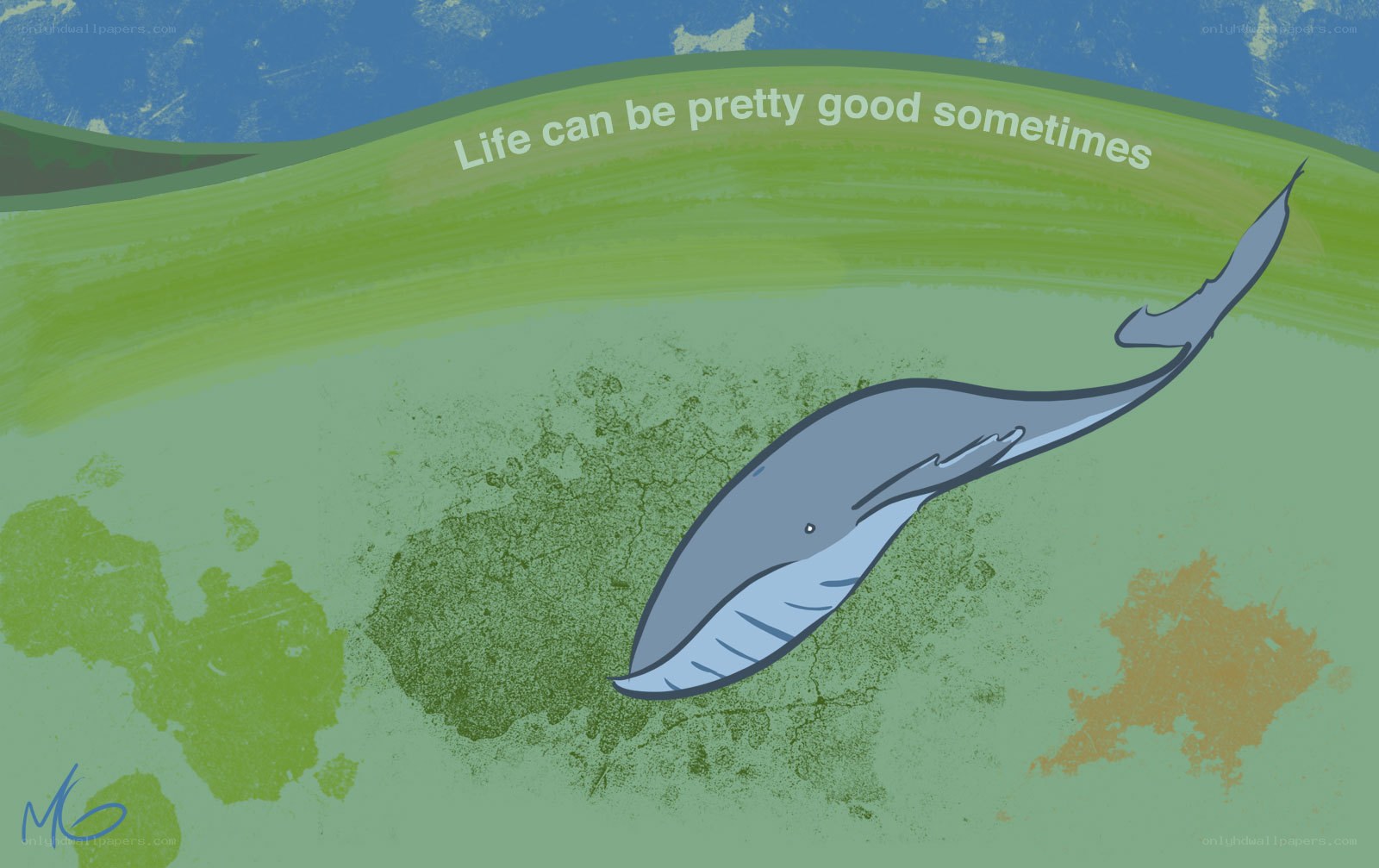 Whale swimming in ocean