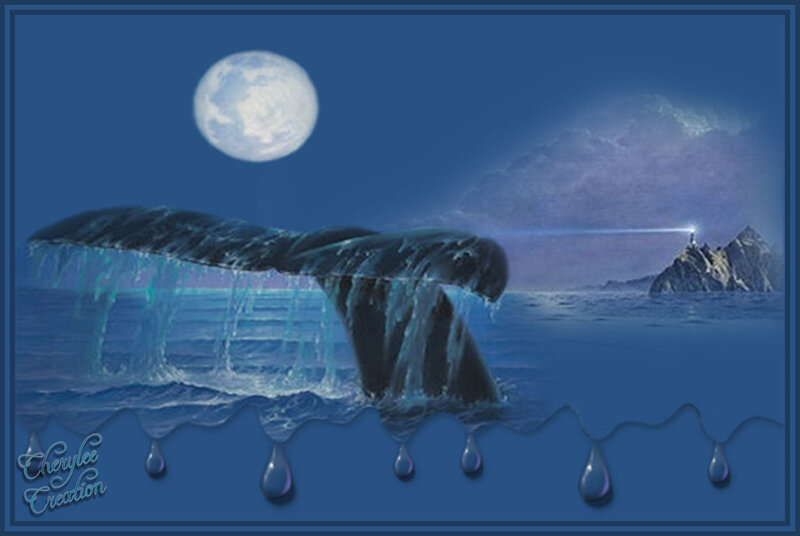 Whale Tail in Ocean — Blue, Serene