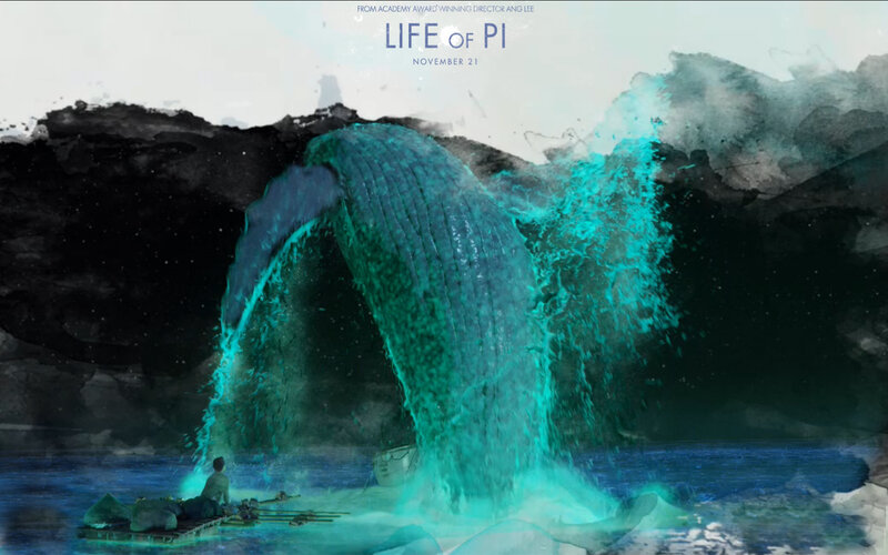 Whale Tail in Water — Blue, Dramatic