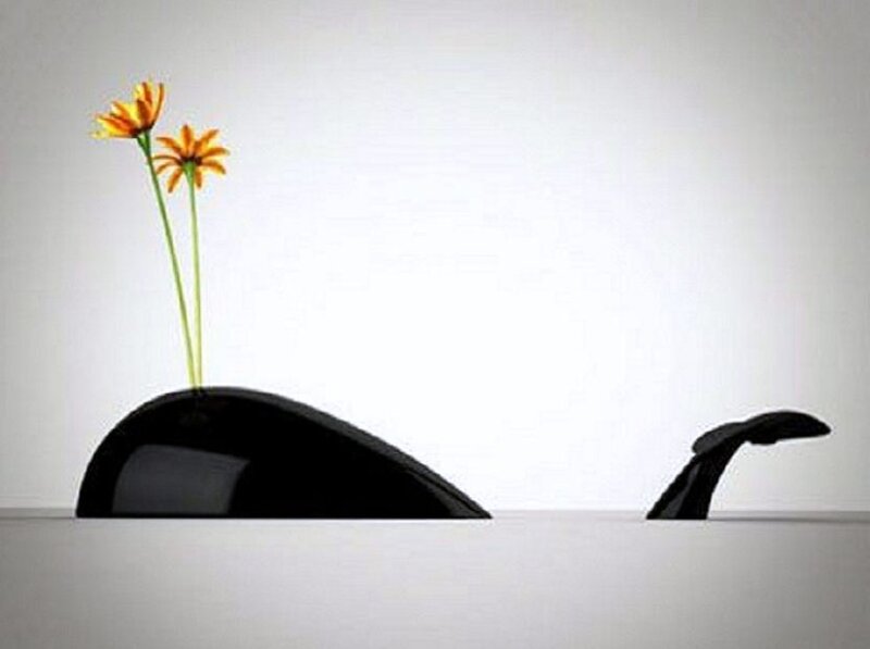 whale vase with flowers