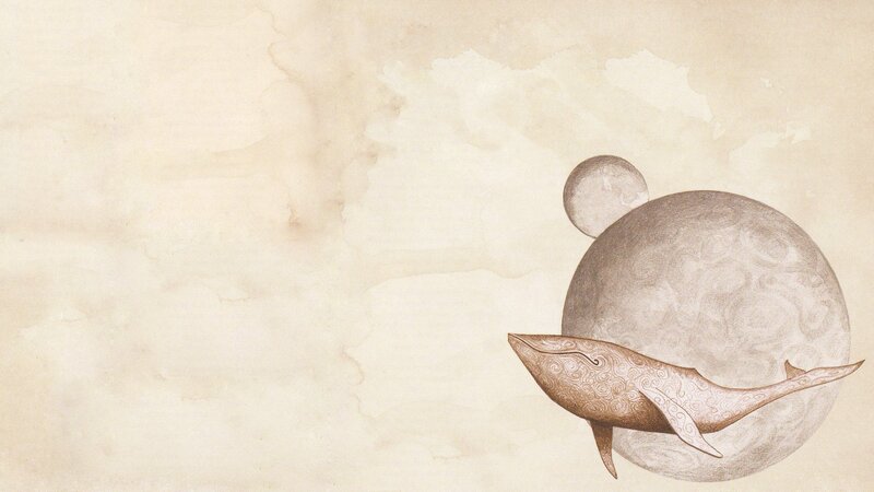 Whale with Celestial Bodies — Beige