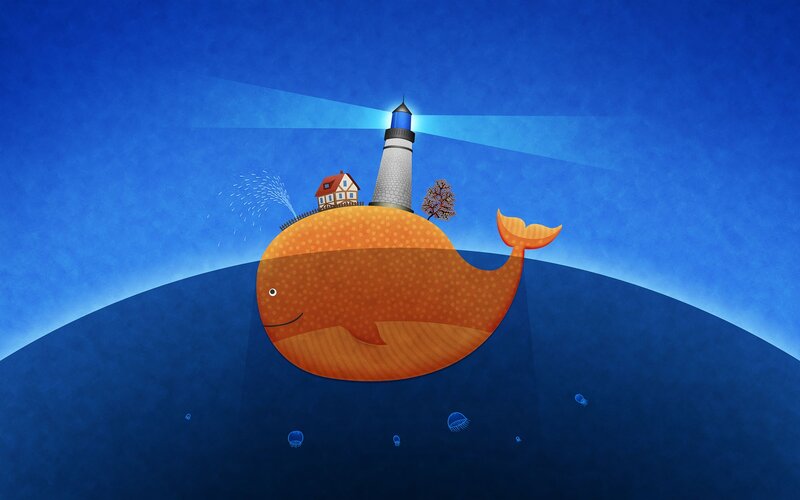 Whale with Lighthouse