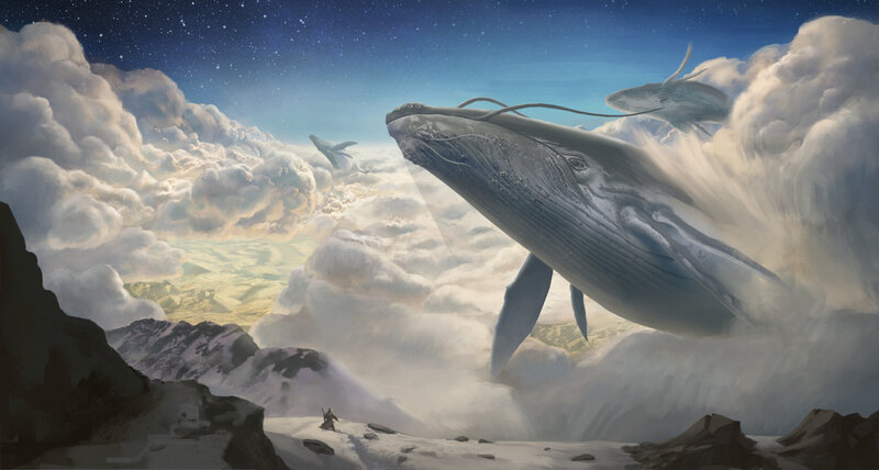 Whales in Clouds — Blue