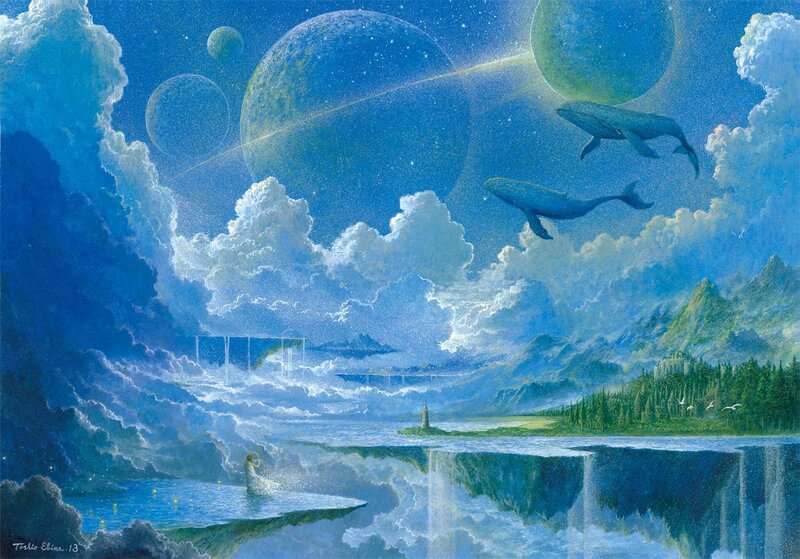 Whales in Sky — Blue