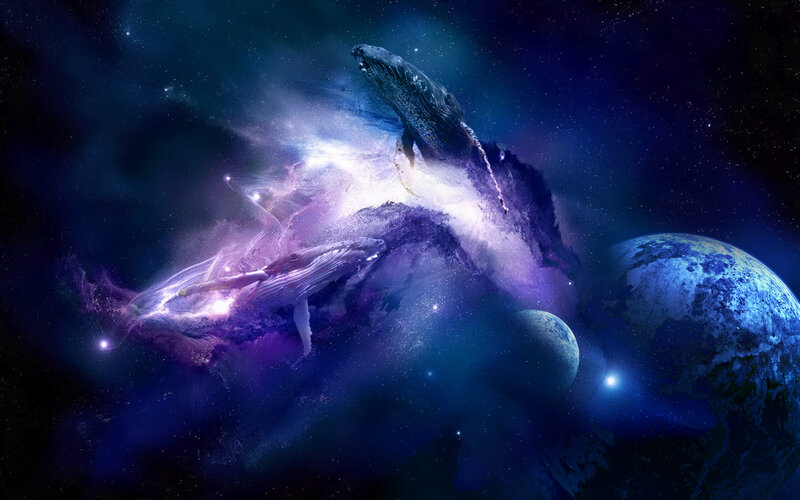 Whales in Space — Blue, Cosmic