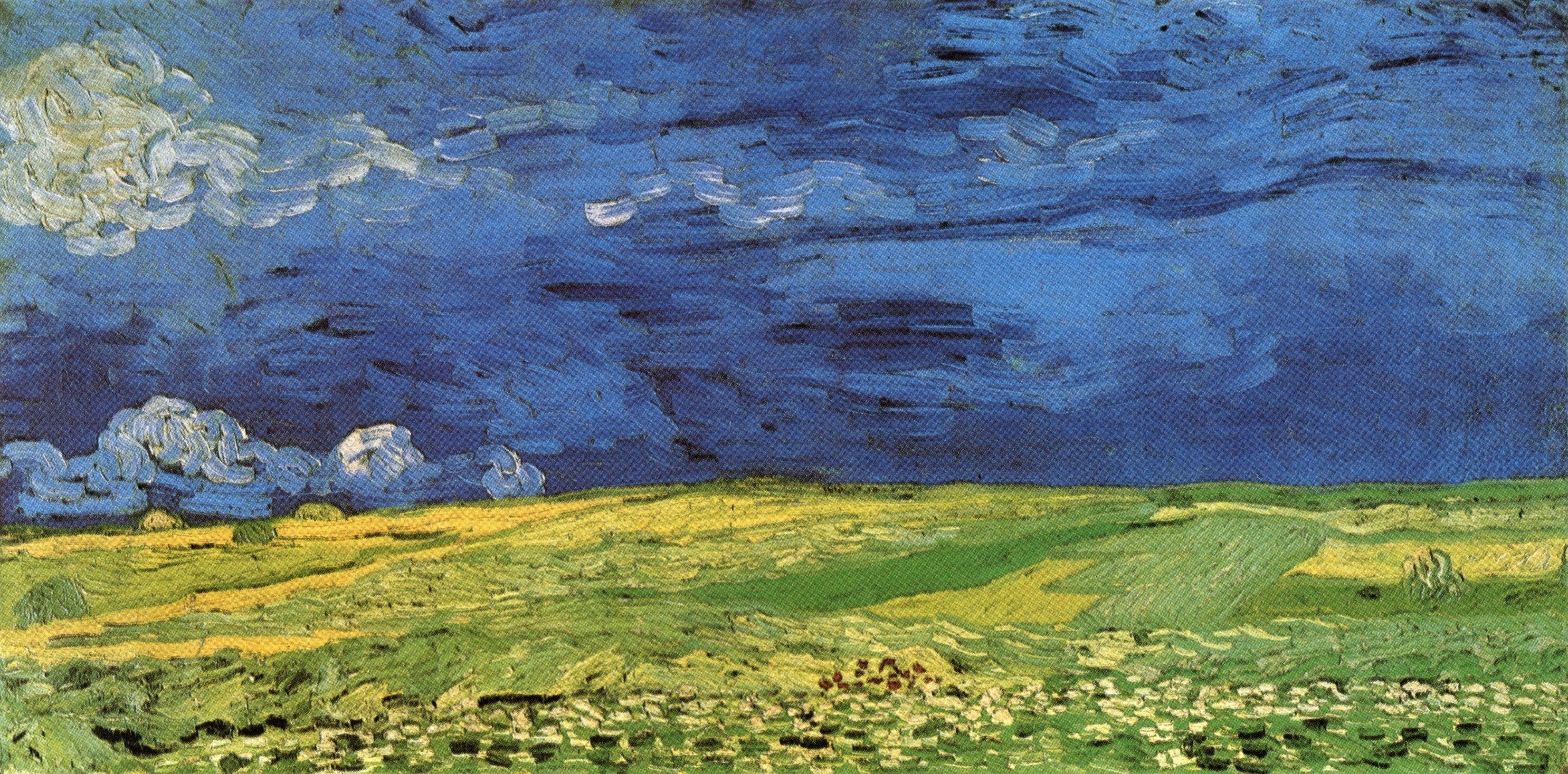Wheat Field Under Stormy Sky