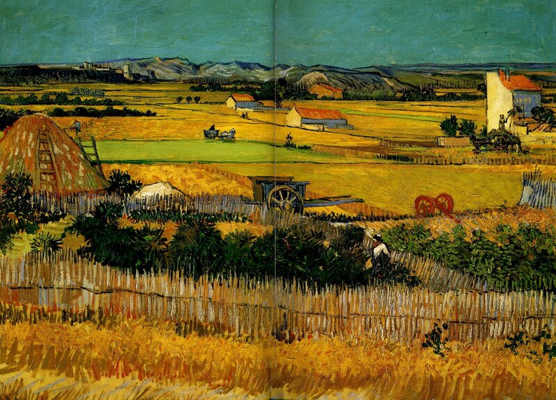 Wheat Fields with Farm — Yellow, Serene