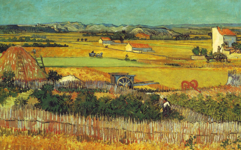 Wheat Fields with Haystack