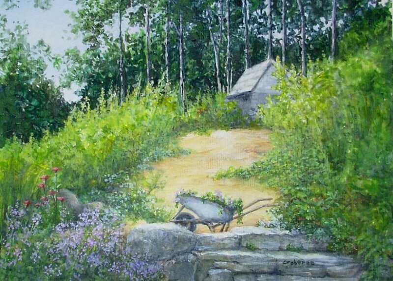 Wheelbarrow in Garden