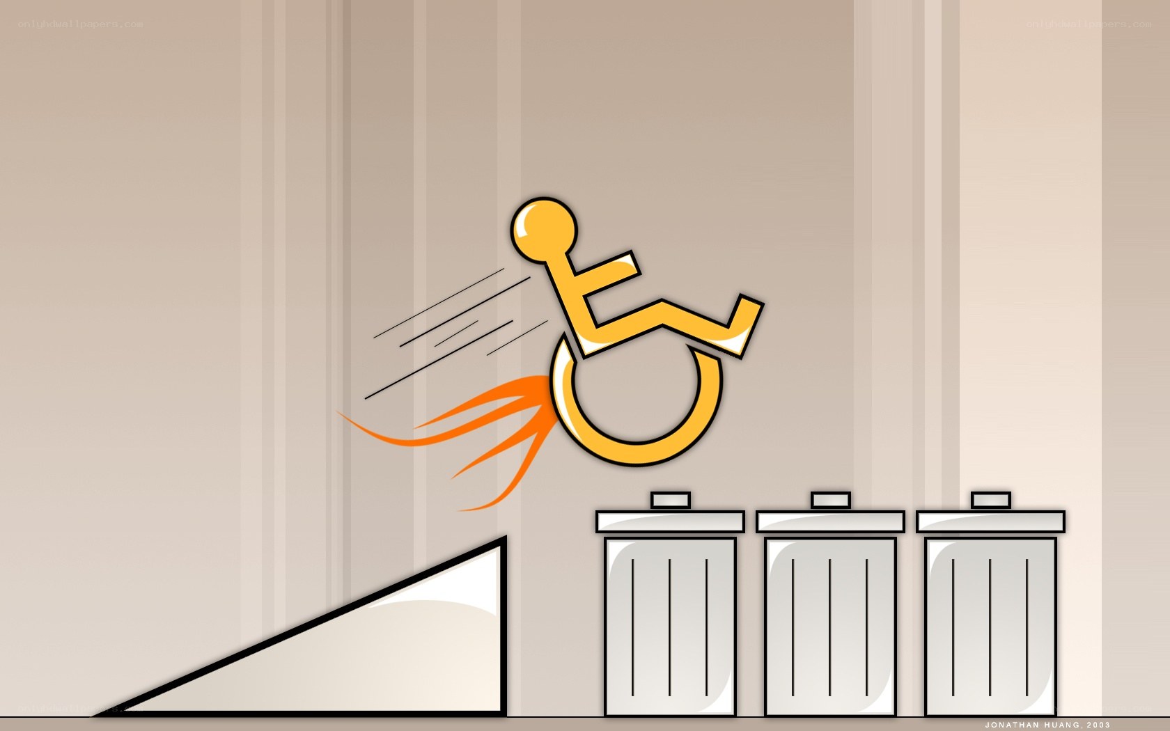 Wheelchair character in motion