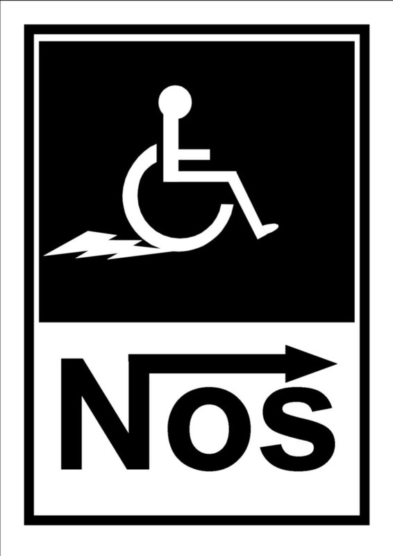 wheelchair symbol with arrow