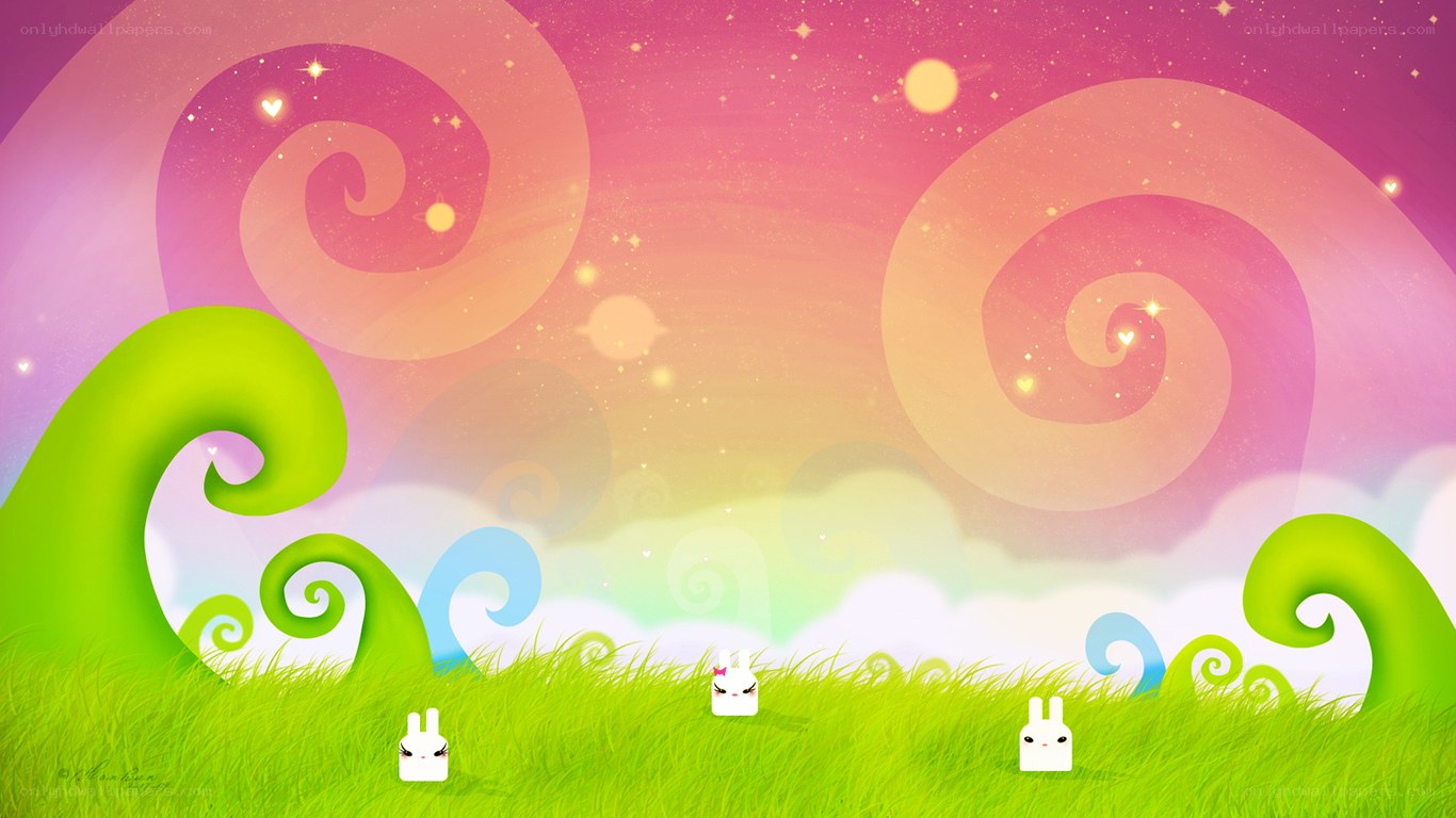 Whimsical bunny landscape