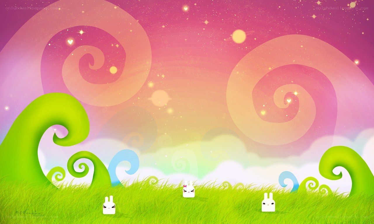 whimsical bunny meadow