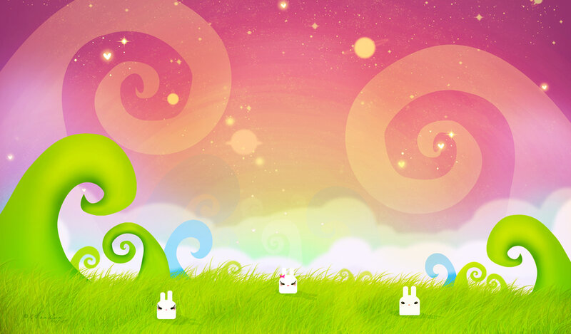 Whimsical bunny meadow