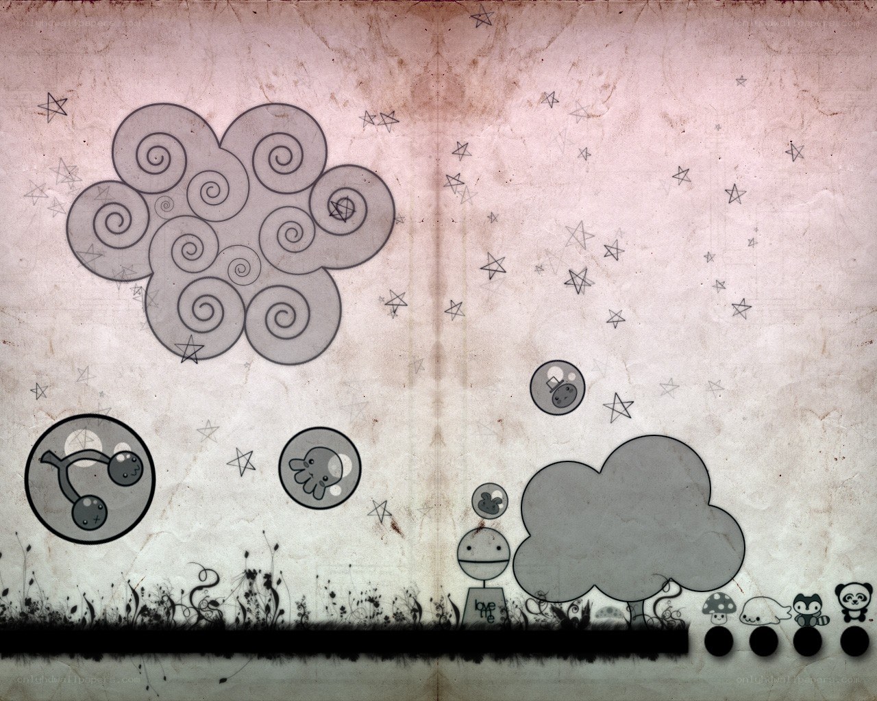 whimsical cartoon landscape