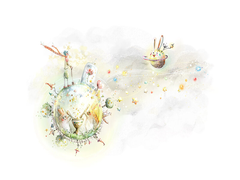 whimsical cosmic illustration