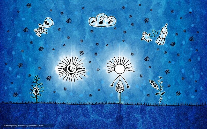 Whimsical cosmic scene