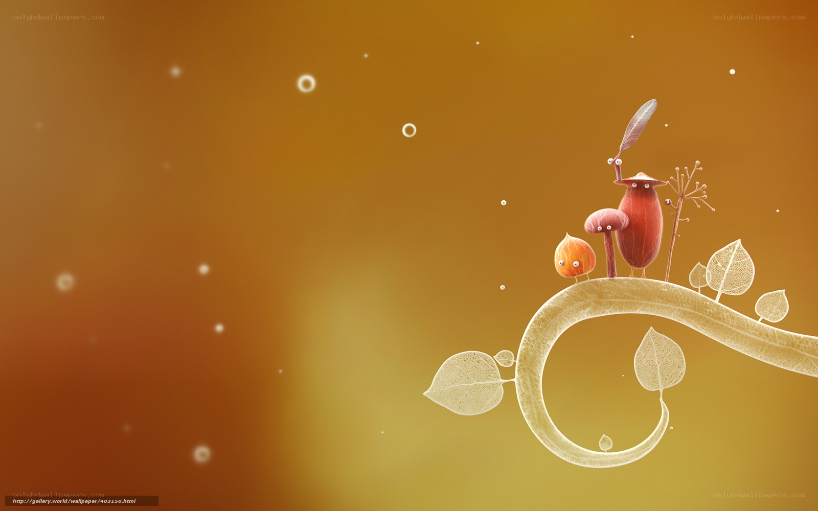 Whimsical creatures on a leaf
