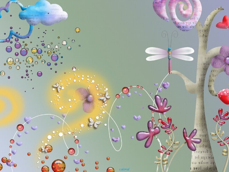 whimsical digital art with dragonfly