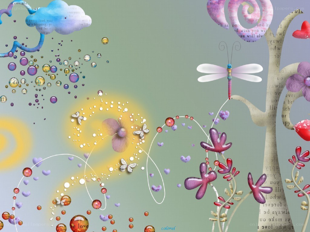 whimsical digital art with dragonfly
