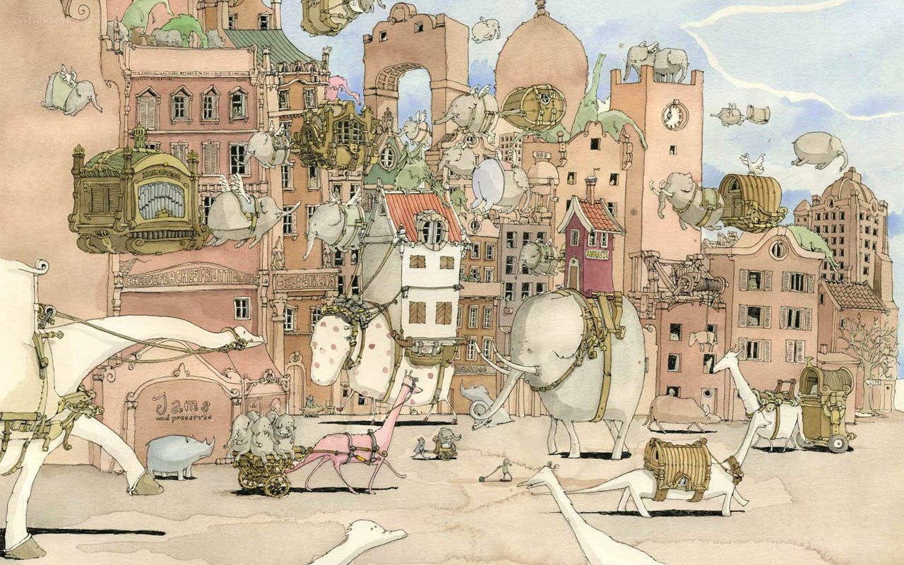 whimsical elephant city
