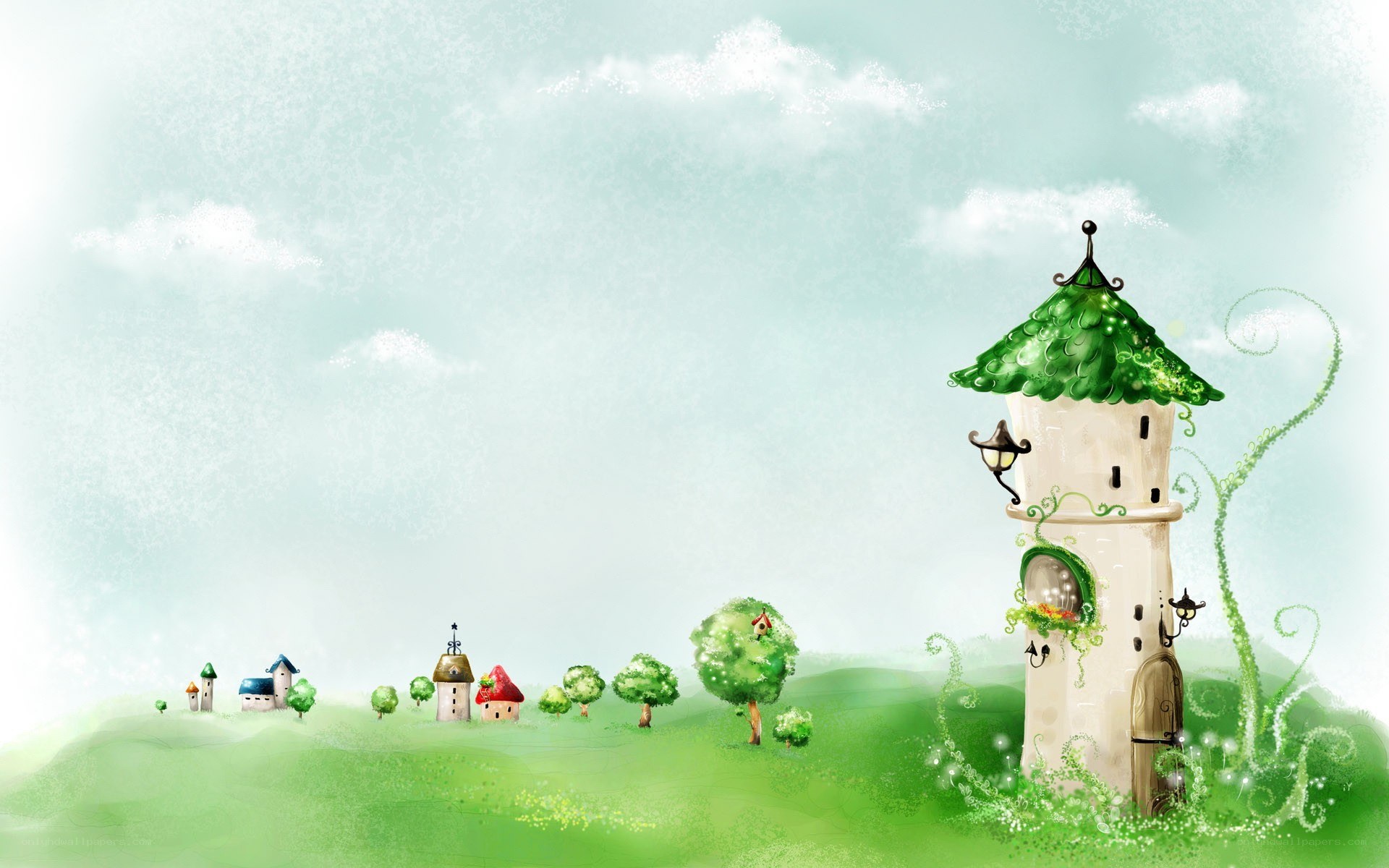 whimsical fantasy landscape