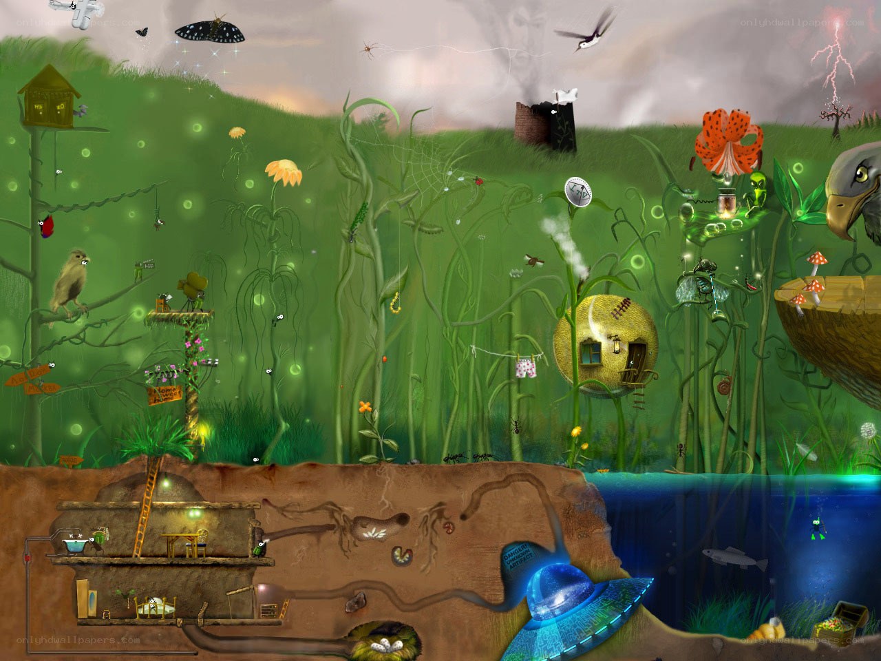 Whimsical fantasy landscape