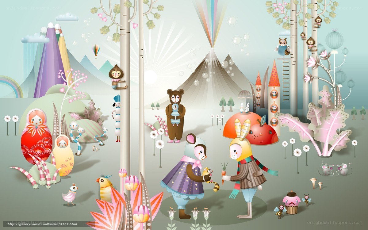 Whimsical forest creatures