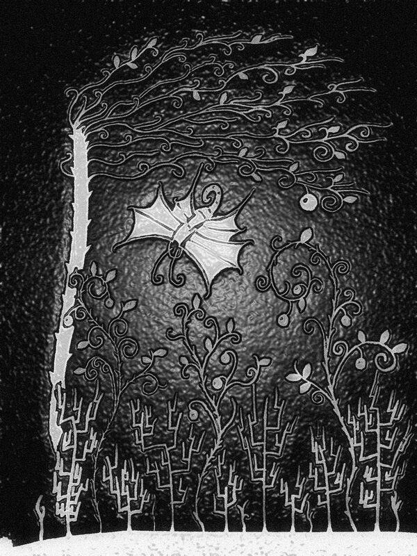 whimsical forest illustration
