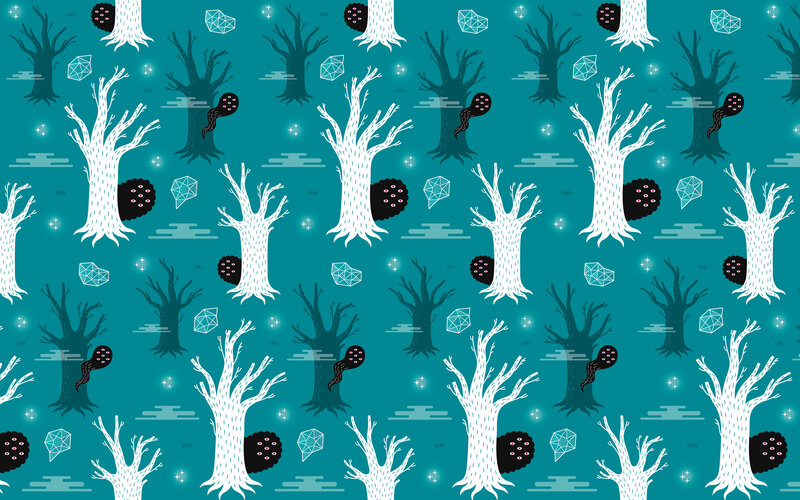 whimsical forest pattern