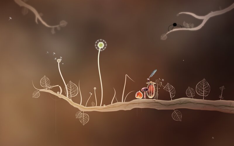 Whimsical forest scene